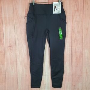 RBX Active Prime Hit The Road Womens Legging Pant Large Black Fleece Lined